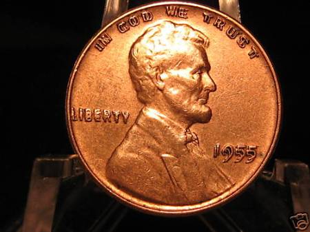The famous 1955 Philadelphia-Minted Lincoln Cent Doubled Die Obverse Error